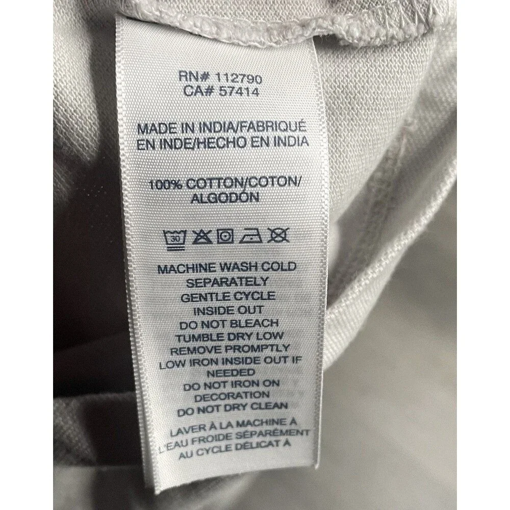 True Religion Men’s SS Pique Mineral Patch Henley White Tee Sz M